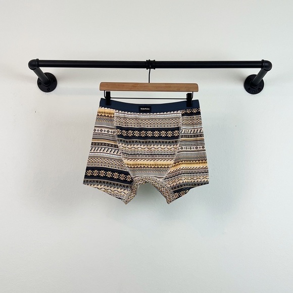NWT Richer Poorer Fairisle Yellow Unisex Boxer Brief Shorts - Picture 5 of 6